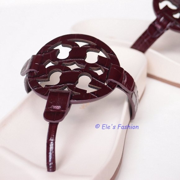 ❤️ NIB Tory Burch Miller Cloud Leather Sandal Cream PLUM US 7 7.5 8.5 9 9.5 AUTH - Picture 10 of 16